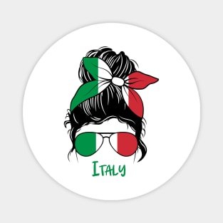 Italian  Girl, Italian  girlfriend, Italy Messy bun, Italia Magnet